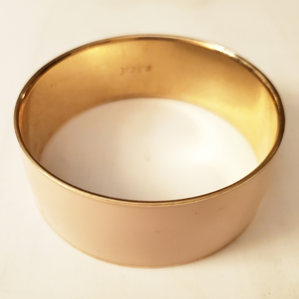 J. Crew Wide Pink Enamel Bangle Bracelet